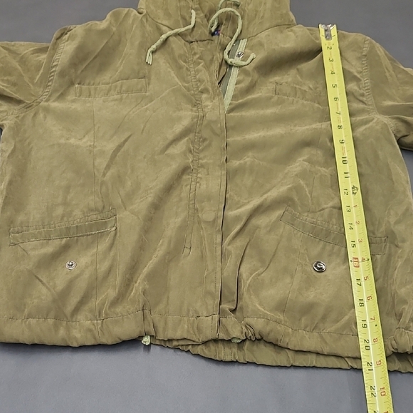 Brandy Melville Olive Green Military Hooded Jacket Size M/L - Picture 4 of 12